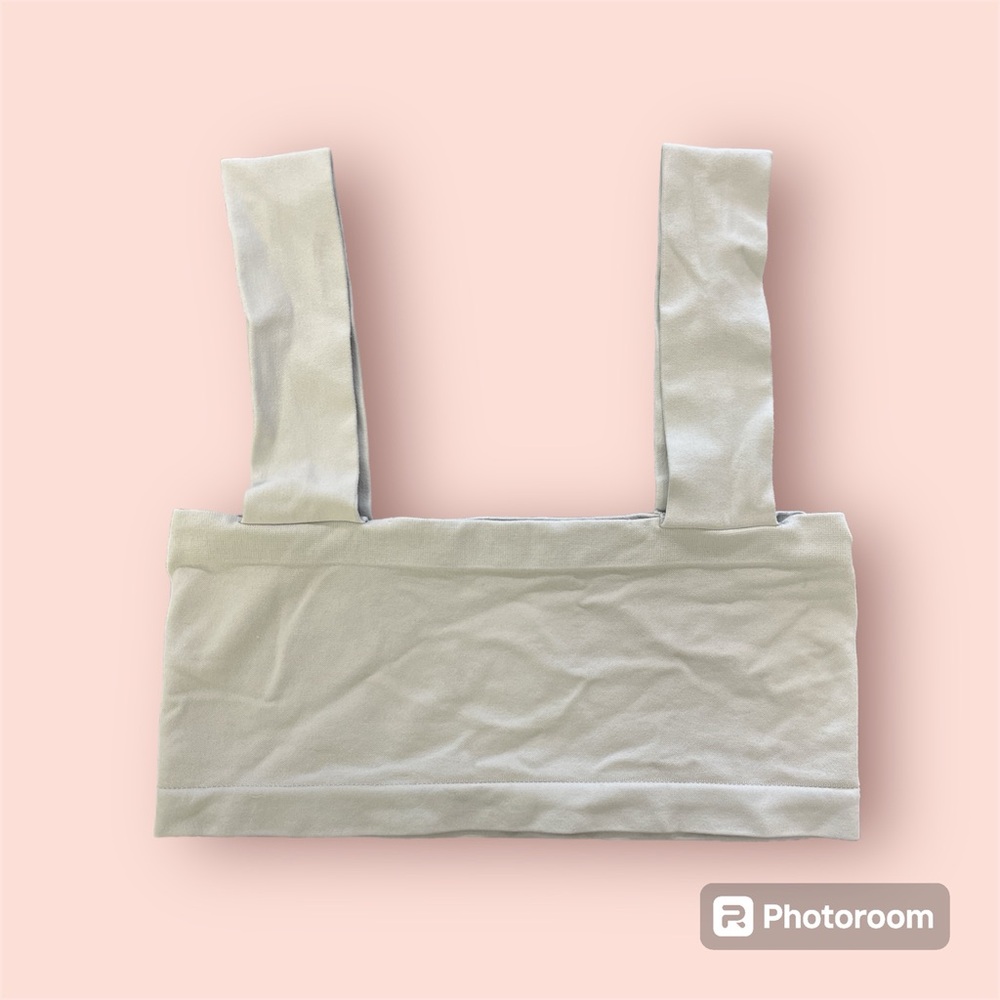 Free People Intimately Square Neck Crop Top Size M/L Light Gray